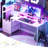 60'' Reversible Gaming Desk With Monitor Stand & Fabric Drawers-256326280