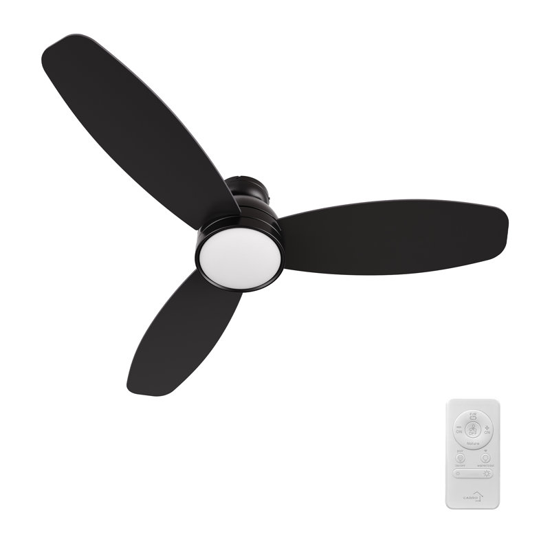 Ventilateur de plafond Smart DC avec lumière DEL, télécommande, encastré, 52", Noir
