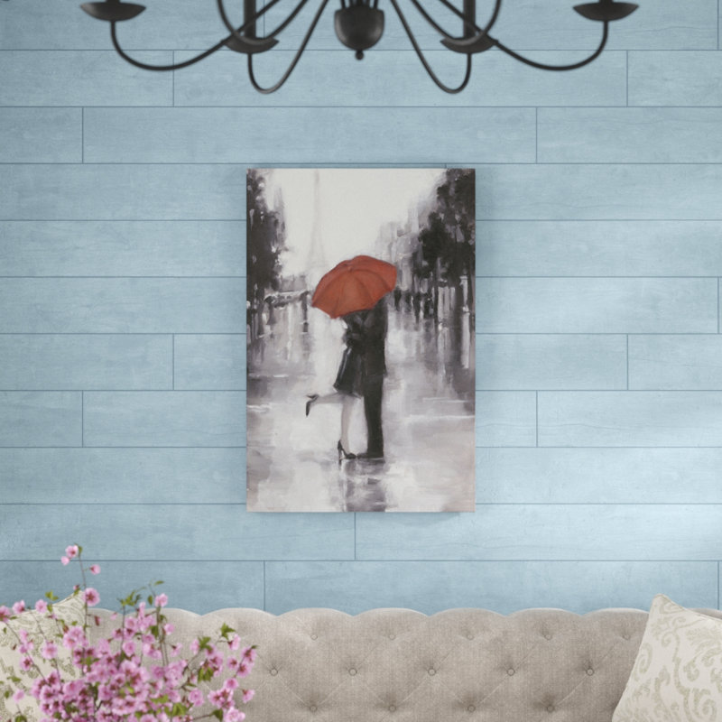 Caught in the Rain by Ethan Harper - Painting Print, 91cm H x 61cm W, Wrapped Canvas