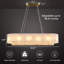 Alabaster Rectangular Chandelier For Dining Room, Modern White Marble Chandeliers For Kitchen Island Dining Table Living Room(Dimmable Bulbs Include)
