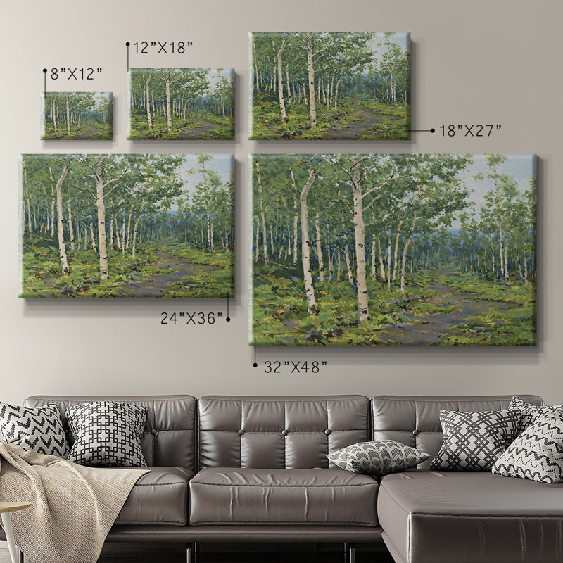 Dans la forêt, toile tendue avec châssis de qualité supérieure - prête à être accrochée, H 24 po x l 36 po