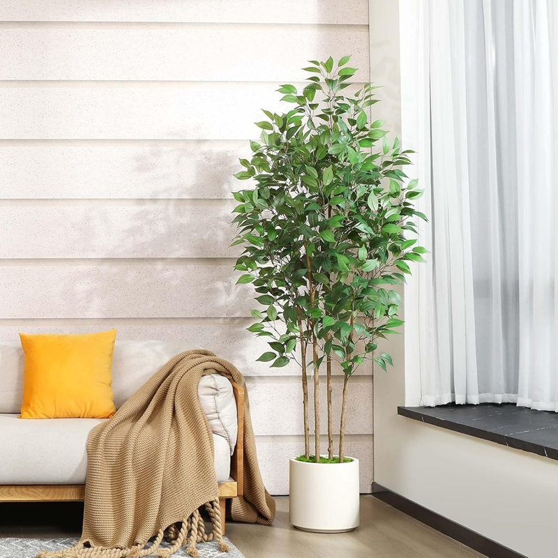 Artificial Tree Fake Silk Plant For Home Decor Indoor,...