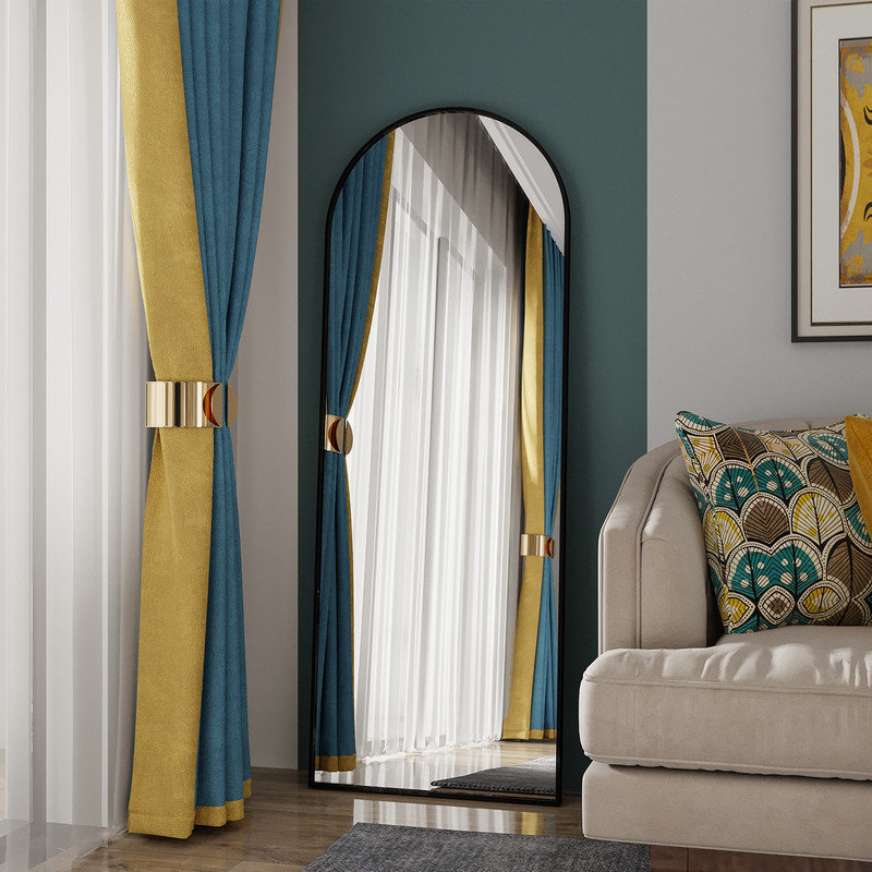 Metal Mirror, 162*53, Arch, Black