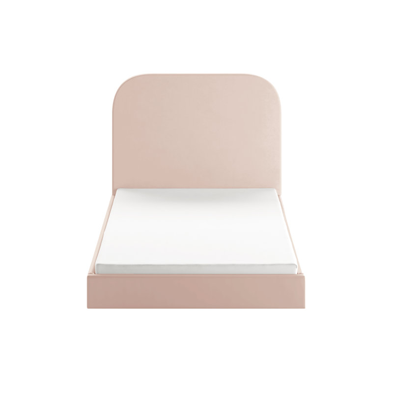 Plum Upholstered Ottoman Storage Bed, 200 x 200 cm, Pale Pink