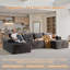 Canapé modulaire en forme de U de 134 po avec méridienne double et canapé rembourré désossé pour le salon ou la chambre à coucher-1607690707