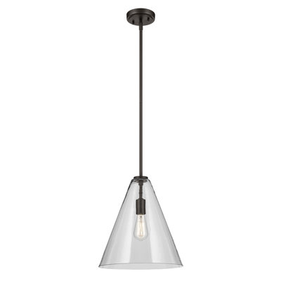 15.5" 1-Light Cone Pendant with Clear Glass