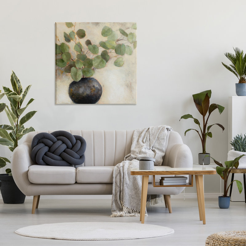 «Green Pott Eucalyptus Leaves», art mural sur toile par Lanie Loreth, H 36 po x l 36 po x P 1,5 po