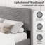 Base de lit grand format avec tête de lit tapissier en tissu de lin et support en lattes de bois-1449374486