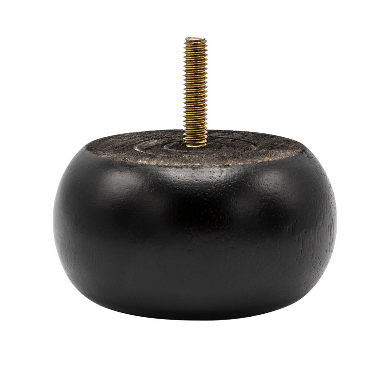 Stained Espresso Solid Hardwood Round Bun Foot Leg