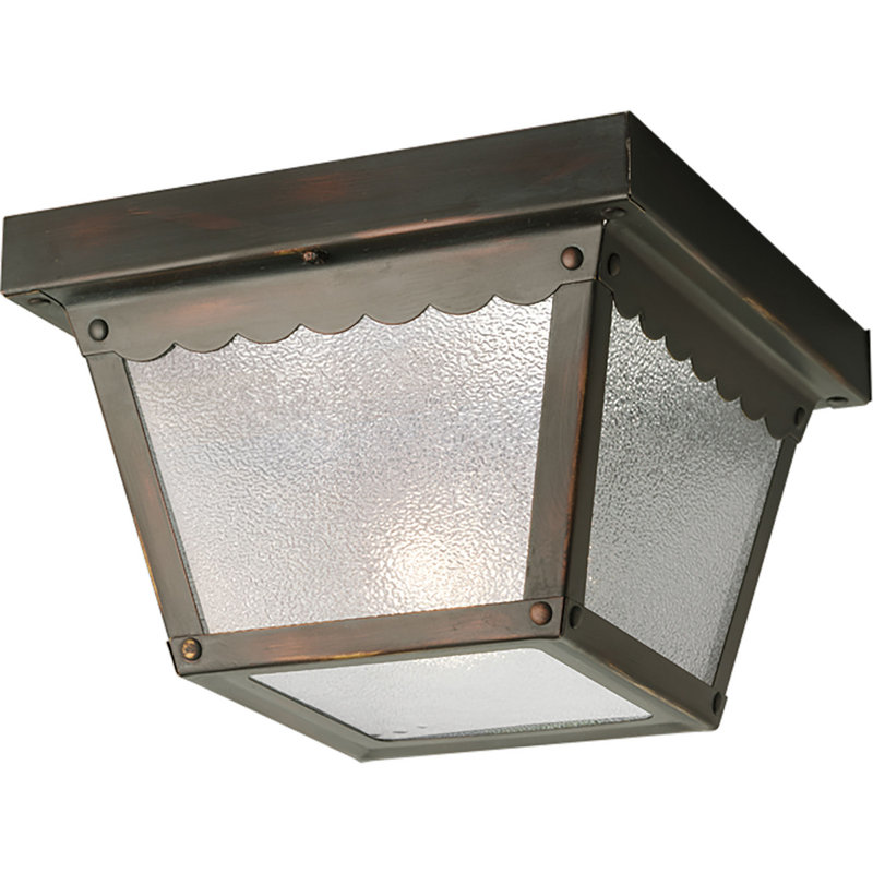 Bracken Outdoor Flush Mount, 7.25" W - 1 Bulb, Black