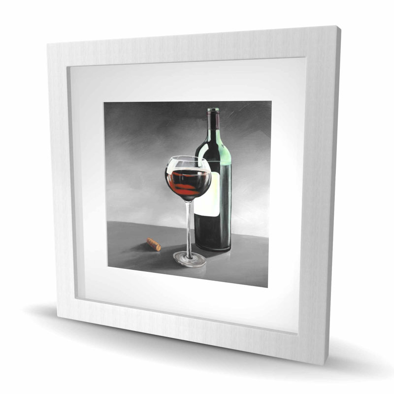 Bouteille de bourgogne - décor rustique rouge mat