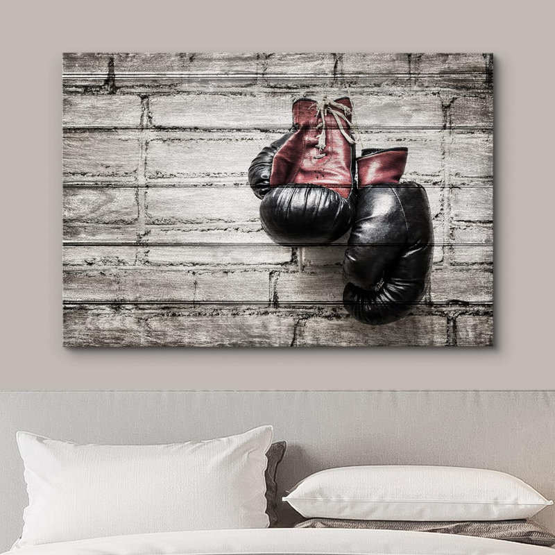 Gants de boxe rétro effet bois, H 12 po x l 18 po