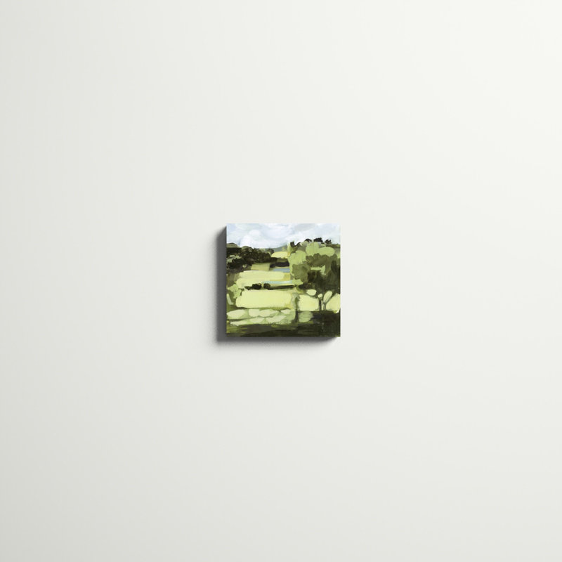 «Verdant Daze I», peinture sur toile tendue, H 12 po x l 12 po