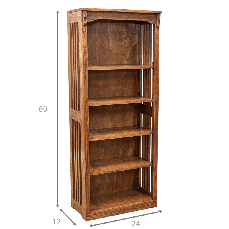 Bibliothèque standard en bois massif H 60 "x l 24" Eyrun, Cerisier