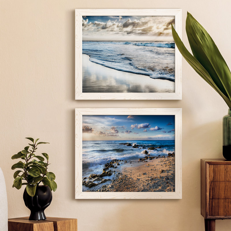 Endless Horizon - Ensemble de 2 photos sur toile tendues, Cadre blanc, H 24 po x l 36 po x P 1,5 po
