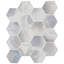 Elyra Perla Hexagon 11 in. x 12 in. Glossy Glass Mosaic Wall Tile