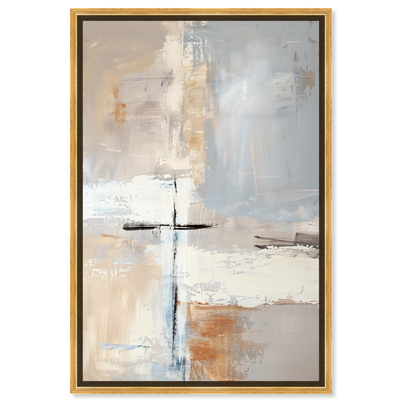 Expectations Boho Abstract Wall Art by Art Remedy, Gold Framed, 31" H x 21" W