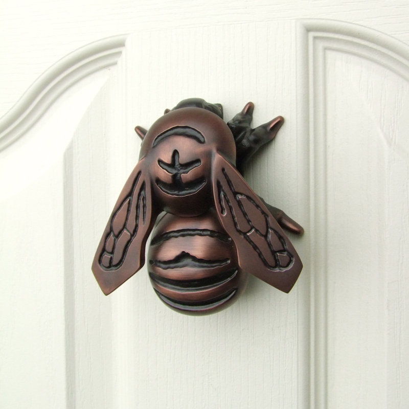 Heurtoir de porte bourdon, H 4,5 po x l 4,5 po x P 2 po, Bronze huilé