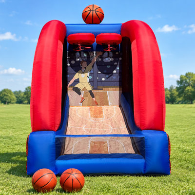 Jeu de basketball gonflable en forme de panier de basketball avec ventilateur intégré