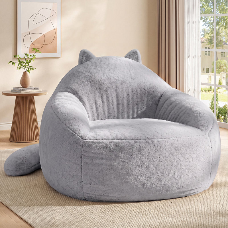 Fauteuil à billes en forme de chat, canapé à billes pour salon et chambre à coucher, Grey