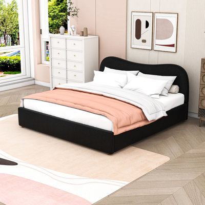 Wooden Platform Bed with Slats