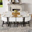 Ensemble de table à manger luxueux 9 pièces avec plateau en faux marbre, chic moderne pour la maison