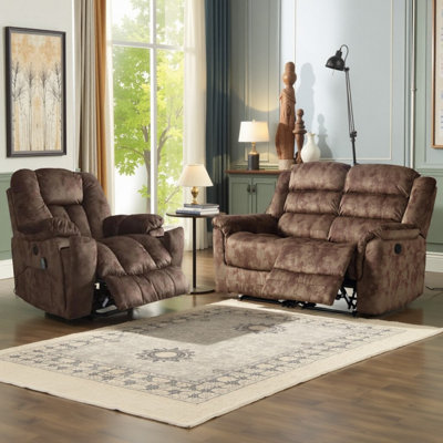 Ensemble de salon inclinable en microfibre 2 pièces Leelan