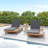 Lounge Chaise Set, Space Available On One Side, Acacia Wood In Light Brown With Water-Resistant Lounge Cushions (2 Inch Thick)-715588873