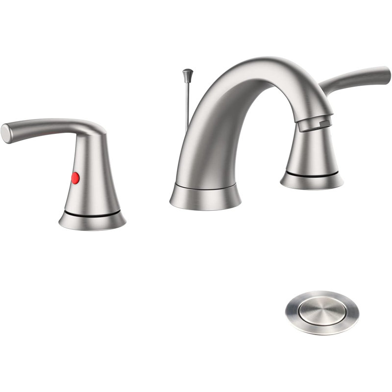 Robinets de 8 po, robinet en nickel brossé avec lignes d’alimentation cUPC et dispositif de contrôle de drainage de la barre de traction en métal