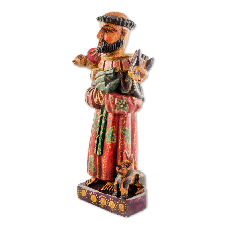 Novica Faithful Saint Wood Statuette