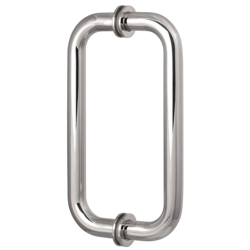 Poignée de porte de douche, forme de C, 2 côtés, Chrome poli