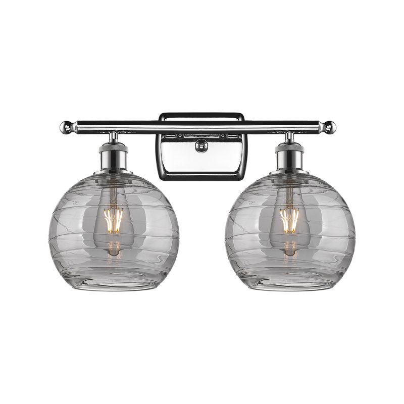 Halvorson 2 - Light Dimmable Vanity Light, Polished Chrome, Bulb Not Included, Light Smoke