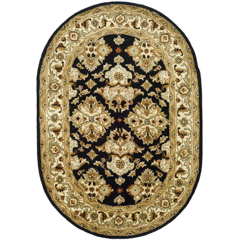 Tapis traditionnel en laine touffeté à la main Balthrop, Ovale 4 pi 6 po x 6 pi 6 po