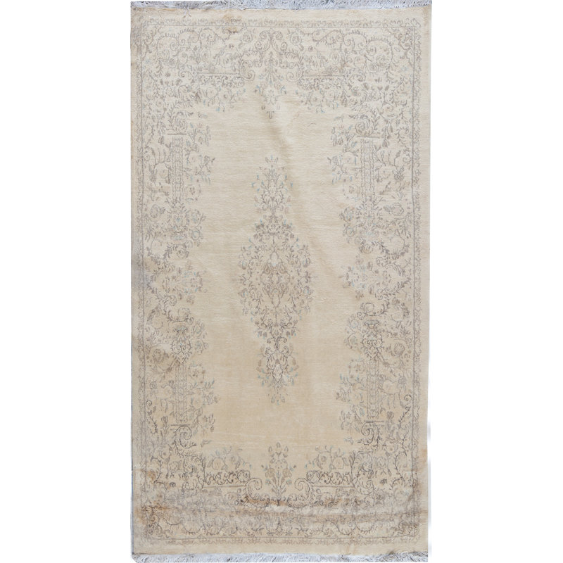 Tapis beige noué à la main de haute qualité
