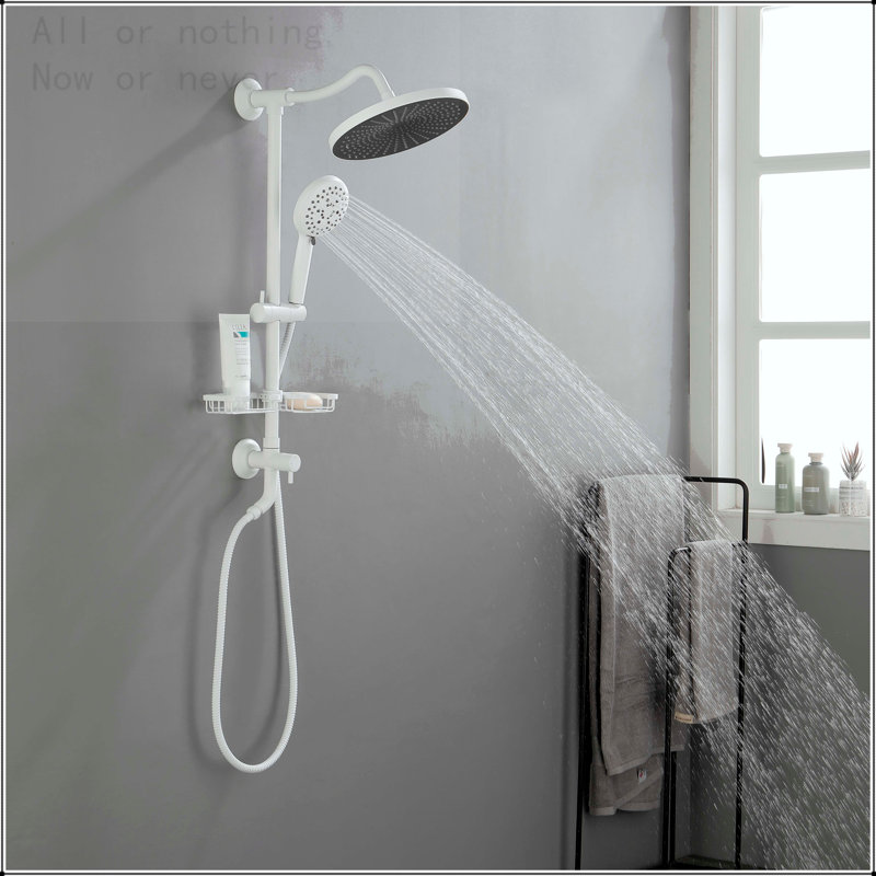 Système de douche à pluie mural 10 pouces avec porte-savon et porte-savon à 4 fonctions