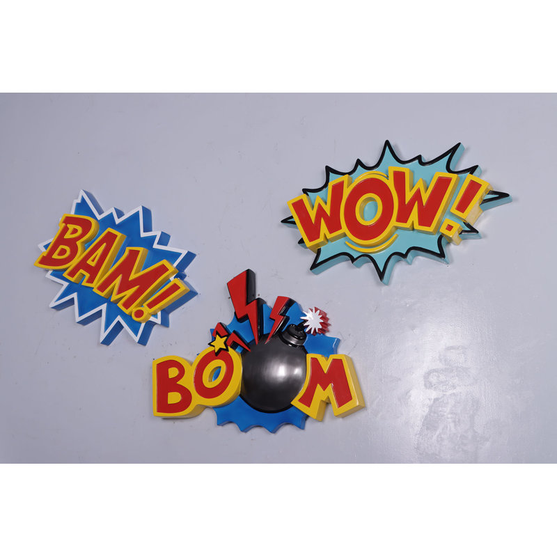Boom Handpainted Fiberglass Wall Art Decor
