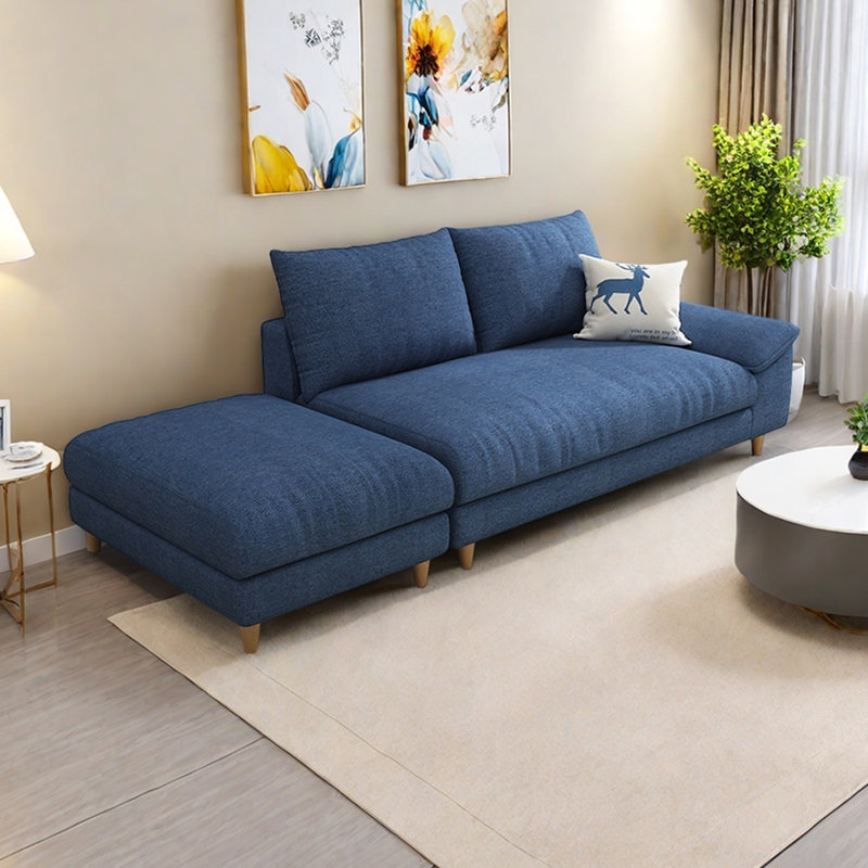 Abrianna, Blue Cotton Blend/Linen Blend, Right Hand Facing
