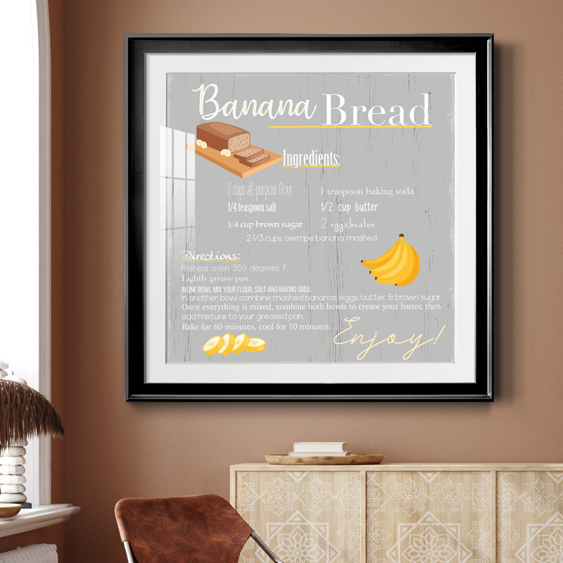 " Banana Bread ", 26.5" H x 26.5" W x 1.5" D, Black Framed