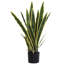Artificial snake plant 21 variegated leaves fake plant in pot