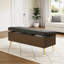 Banc de rangement moderne avec repose-pieds rembourré pour le salon, la chambre à coucher et le vestibule avec compartiment caché spacieux, gris-679637531