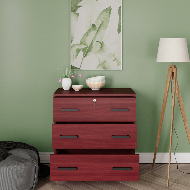 Commode 3 tiroirs, Acajou