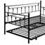 Lit de jour avec couchette en noir - Économisez de l'espace Design moderne, structure métallique solide pour la durabilité, calme et stable, assemblage facile inclus, aucun sommier requis, supporte une élégance de couleur de 250/350 lb,