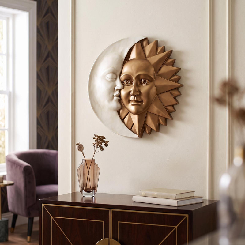 Celestial Harmony Sun and Moon Wall Sculpture