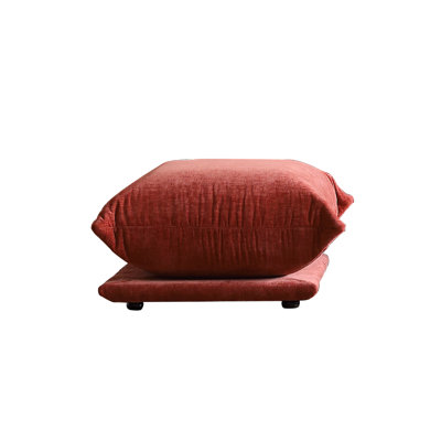 Minarik Upholstered Modern Chenille Fabric Ottoman by Ebern Designs