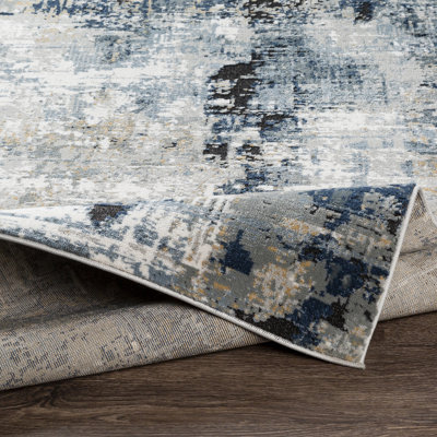 Cosey Abstract Navy/Gray Area Rug