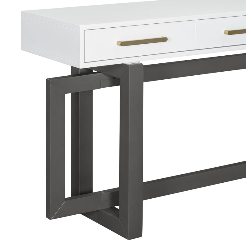 57" Elegant Console Table With Three Drawers