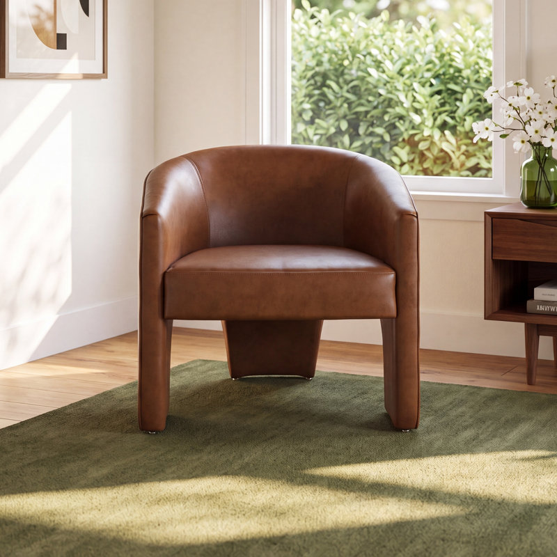 Brayson Upholstered Barrel Chair, Heirloom Sienna