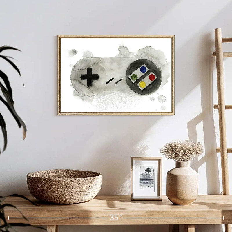 Gamer II, 19 po x 13 po, Cadre flottant en bois naturel