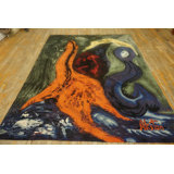 Vintage Mid Century Modern Allover Hand Knotted Pile Art Rug