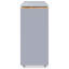 Îlot de cuisine roulant avec table allongée, îlot de cuisine sur roulettes avec lumières DEL, prises de courant et 2 portes en verre cannelé, îlot de cuisine avec compartiment de rangement et 3 tablettes ouvertes latérales, gris-1248517928